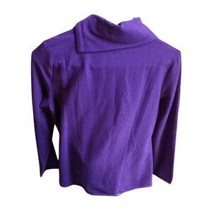 T By Talbots women size M pelite Purple Polka Dot Long Sleeve Top